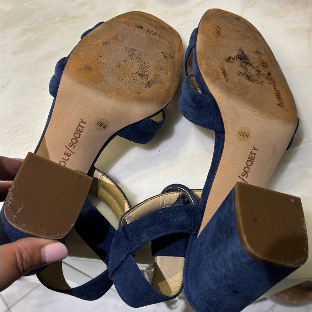 Sole Society Deep Blue Suede Heels - Picture 5 of 5